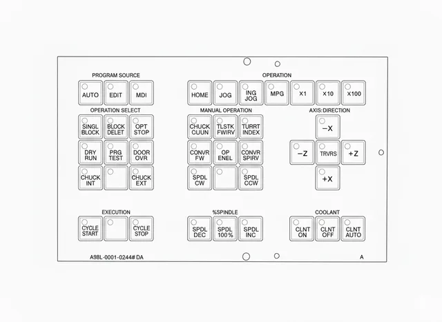 Painel Membrana para CNC FANUC A98L-0001-0524#DA - Vista 2