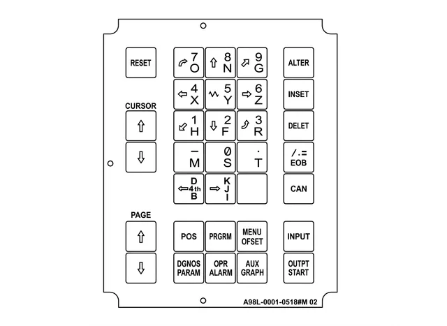 Painel Membrana para CNC A98L-0001-0518#M 02 - Vista 2