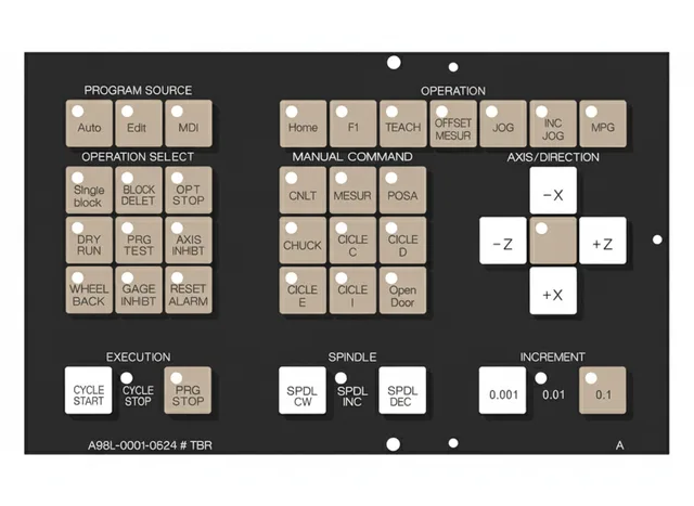 Painel de Membrana para Fanuc A98L-0001-0524#TBR