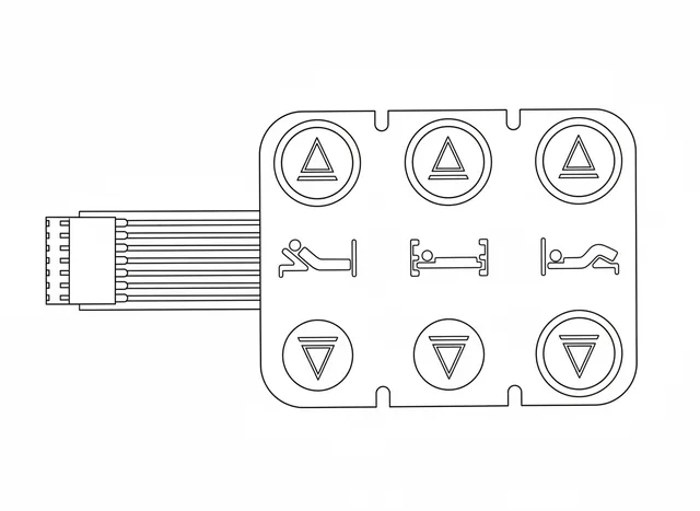 Teclado de Membrana para Cama Hospitalar Stryker GoBed — Grade Lateral Direita - Vista 2