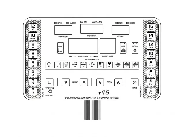 Teclado de Membrana para Esteira Ergométrica T4.5 - Vista 2
