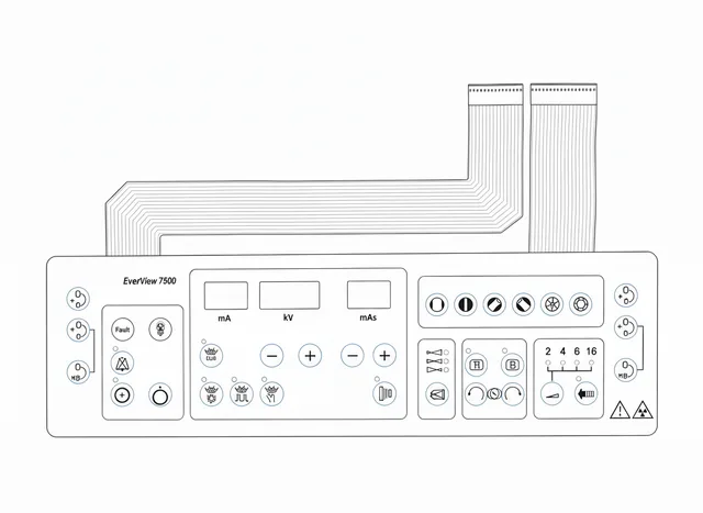 Teclado de Membrana para Arco Cirúrgico GE OEC EverView 7500 - Vista 2