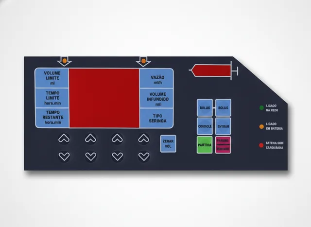 Painel de Membrana para Bomba de Infusão de Seringa Samtronic ST-680