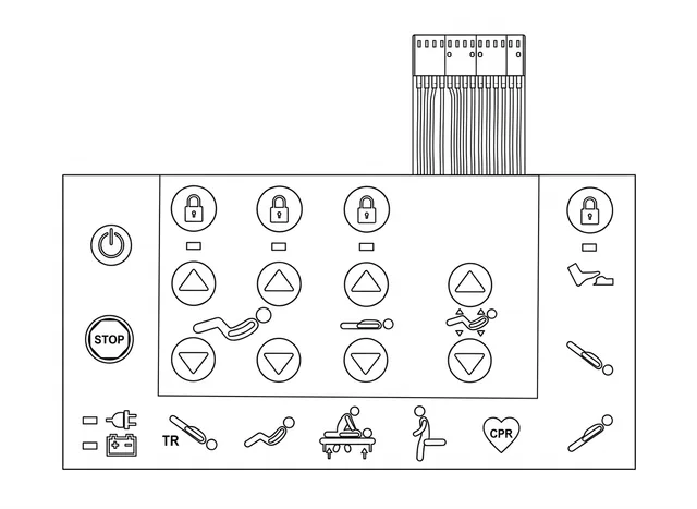 Teclado de Membrana para Cama Hospitalar Linet - Vista 2