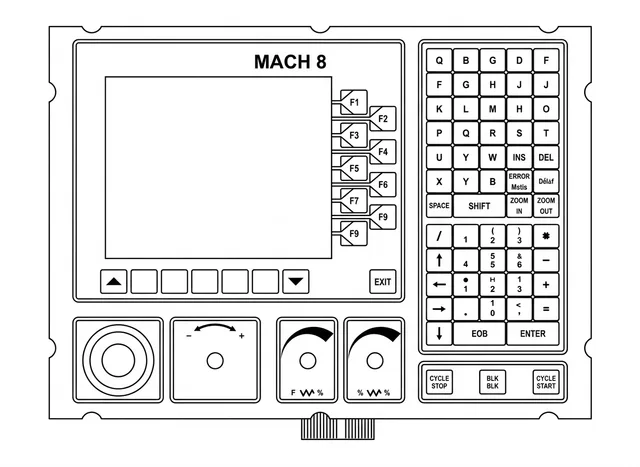 Teclado de Membrana para CNC Romi Mach 8 - Vista 2