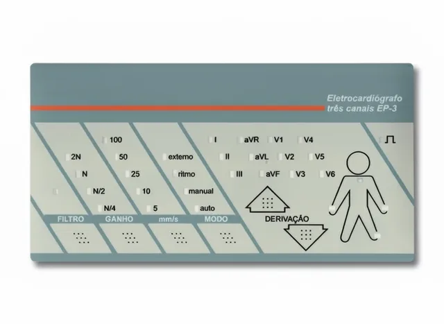 Painel de Membrana para Eletrocardiógrafo Três Canais EP-3 Dixtal