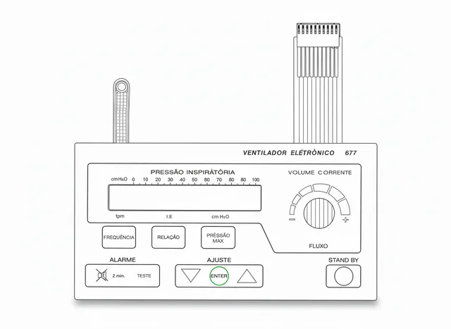 Teclado de Membrana para Ventilador Eletrônico 677 K. Takaoka - Vista 2