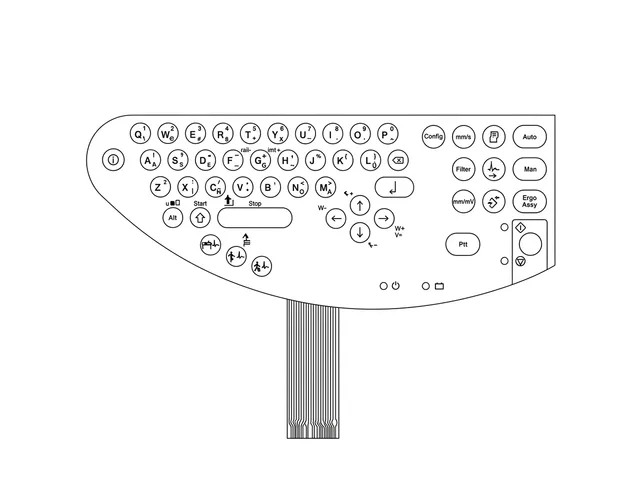 Teclado de Membrana para Eletrocardiógrafo GE MAC 1200 - Vista 2