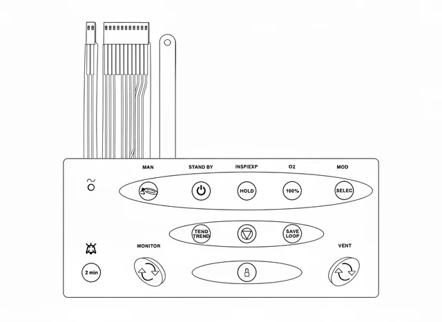 Teclado de Membrana para Ventilação Mecânica Takaoka Carmel - Vista 2
